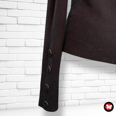 **HOY** Jersey de manga larga canalé con botones en las mangas EDC Talla S