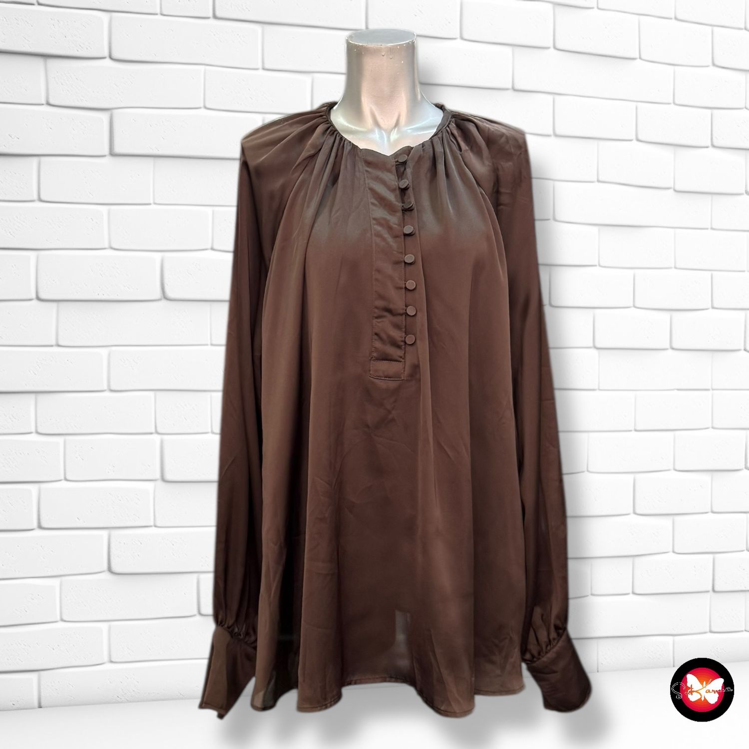 **HOY** Blusa de manga larga de satén H&amp;M Talla XL (grande)