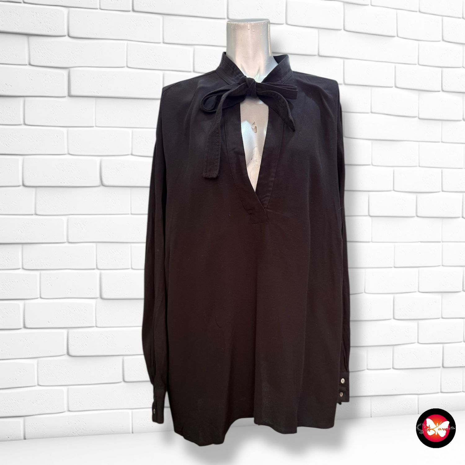 **HOY** Blusa de manga larga con lazada MANGO Talla 3XL