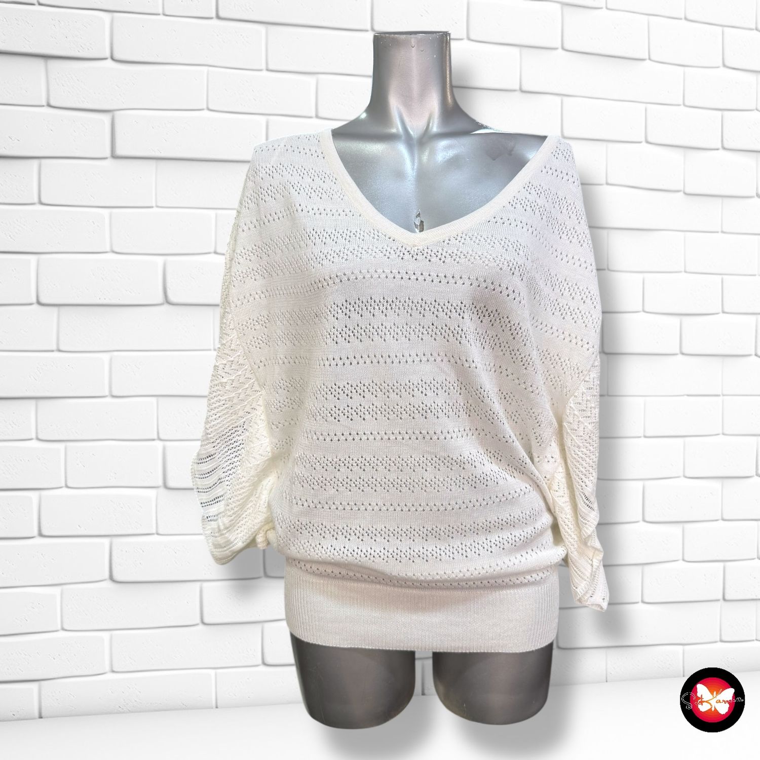 **HOY** Jersey corte mariposa BLANCO TRICOT Talla M