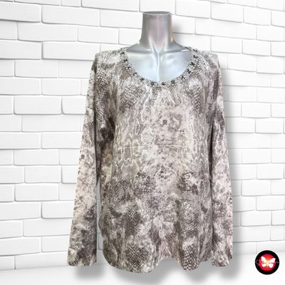 Jersey de manga larga animal print con pedrerÍa PUNTO ROMA Talla L
