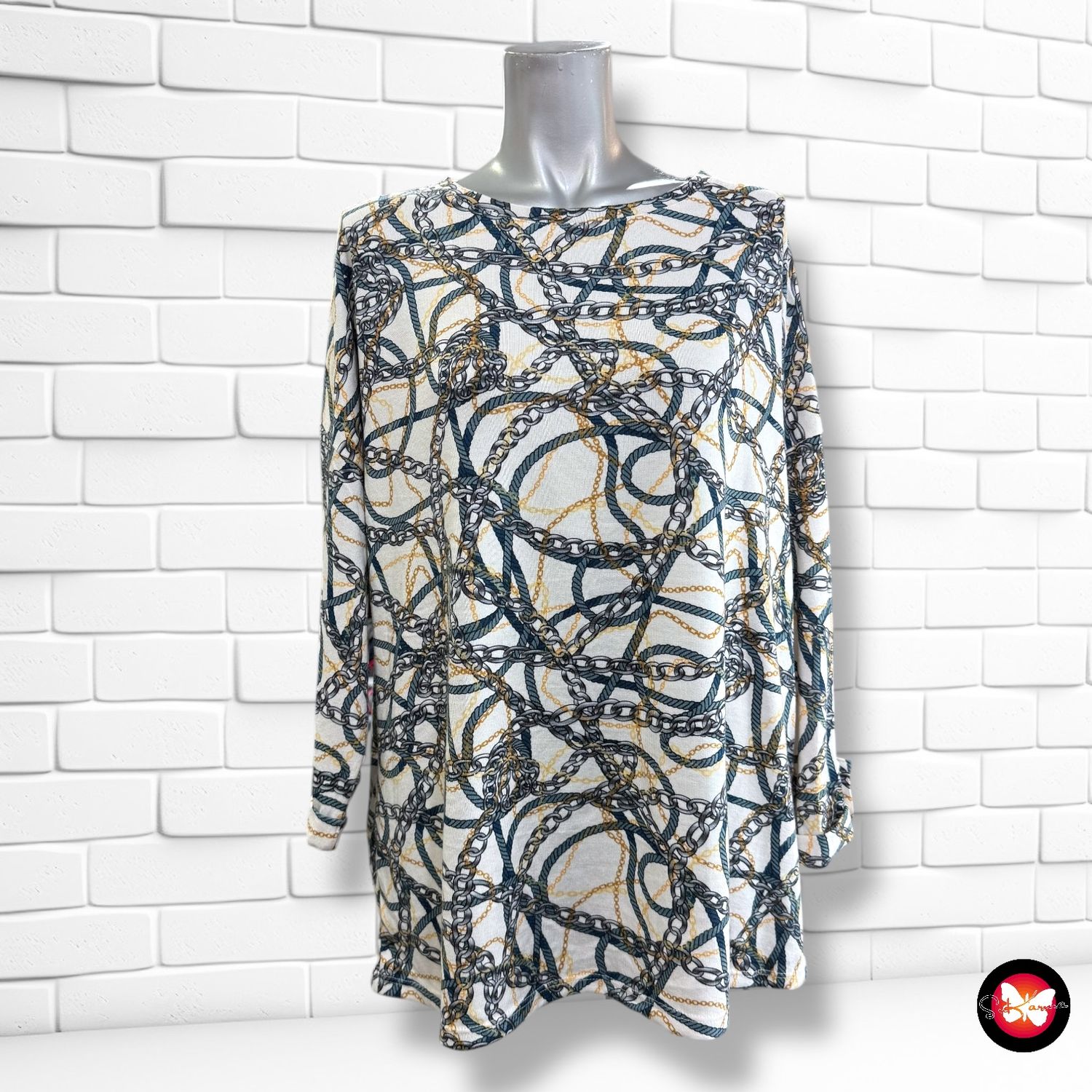 **HOY** Jersey de media manga estampado cadenitas Talla XXL