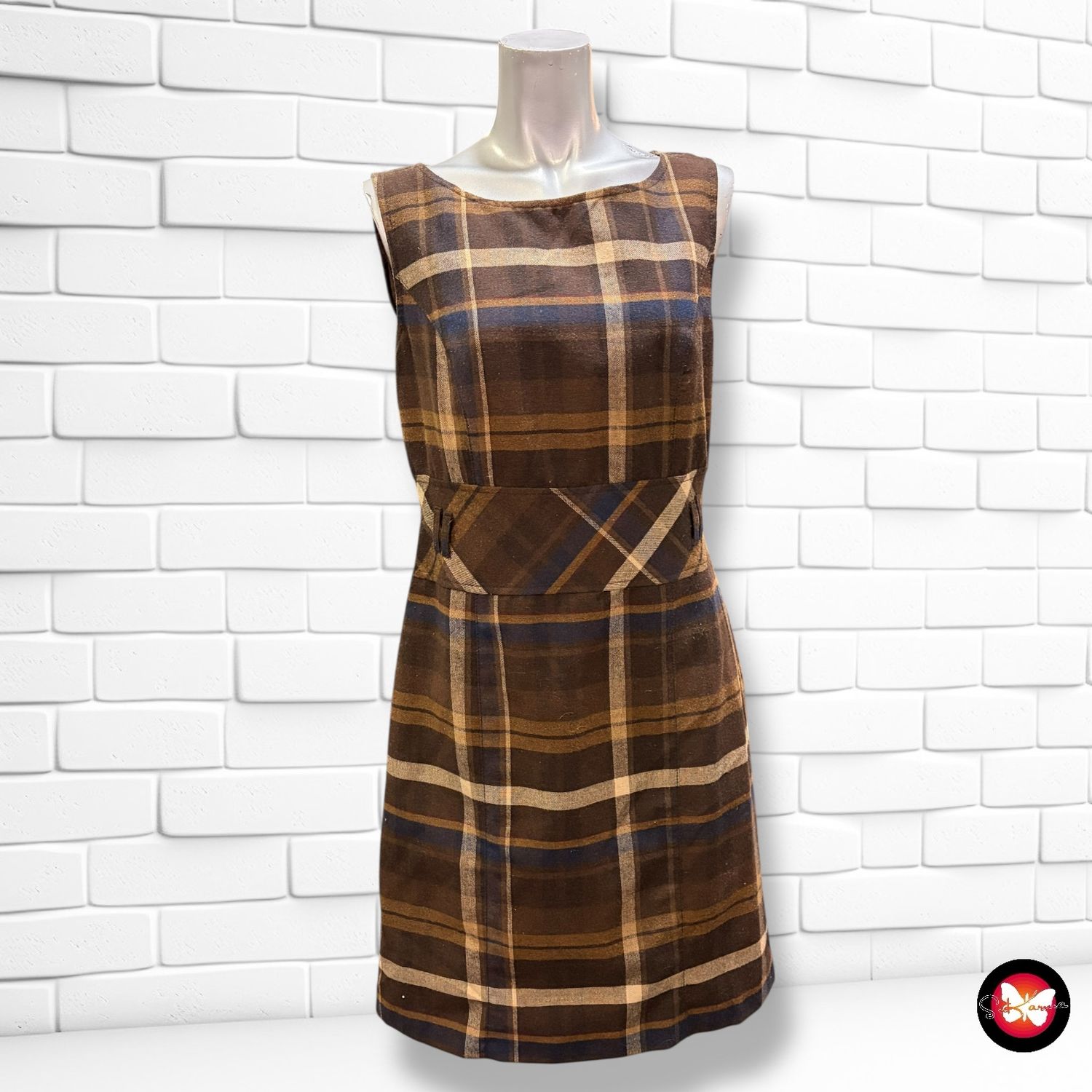 **HOY** Vestido tipo pichi de paño de cuadros S.OLIVER Talla 38