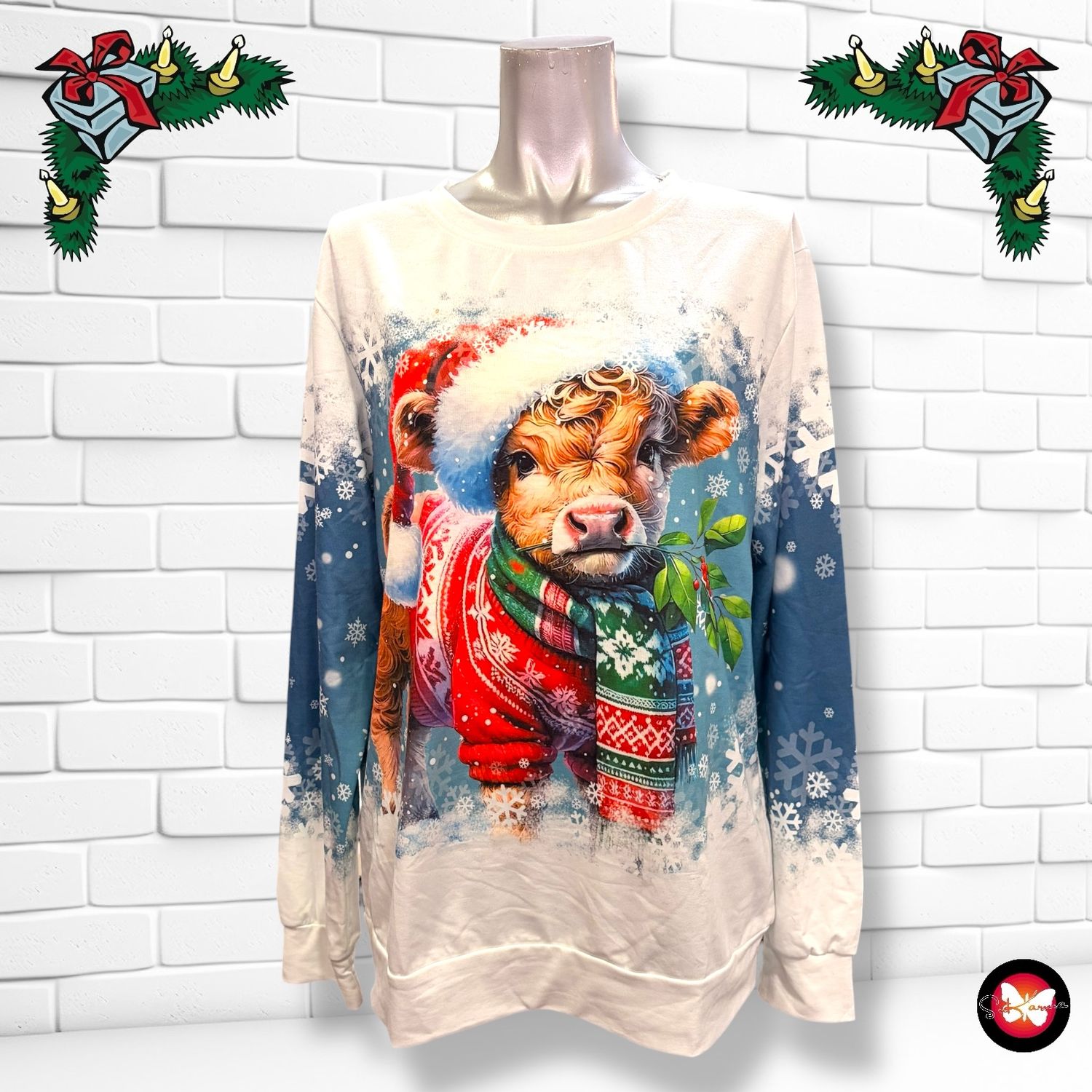 **HOY** Sudadera Navideña “VAQUITA” Talla M