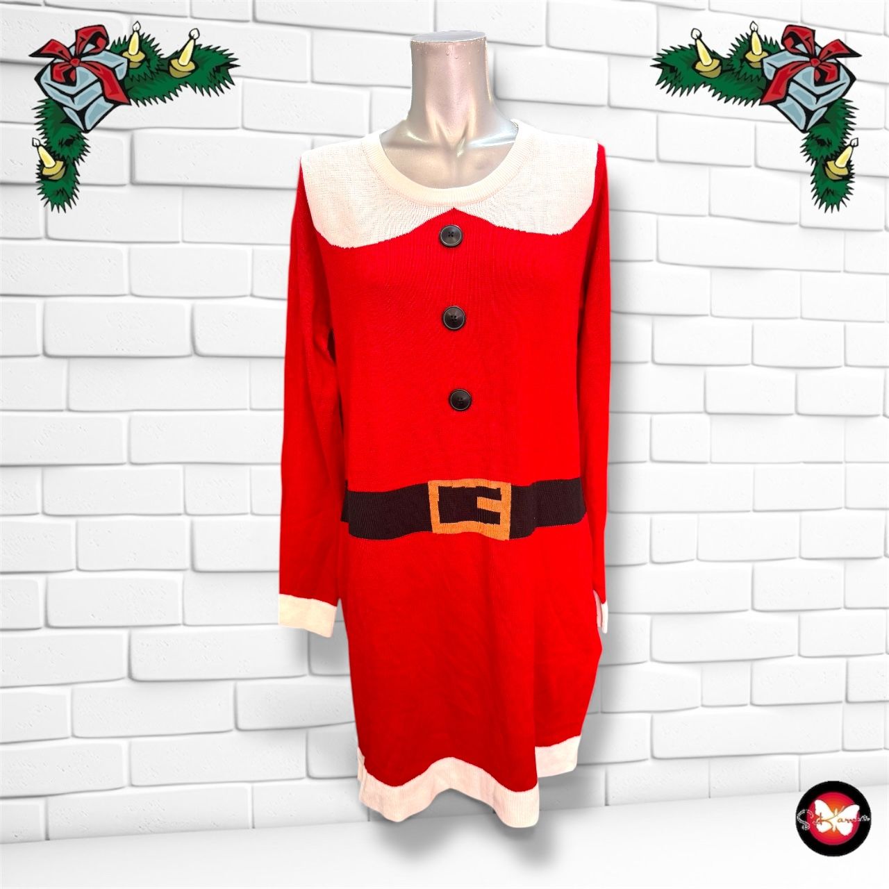**HOY** Vestido de punto Navideño “MAMÁ NOEL” Talla M
