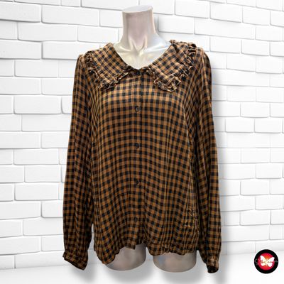 **HOY** Camisa de manga larga de cuadros y cuello babero C&amp;A Talla 42