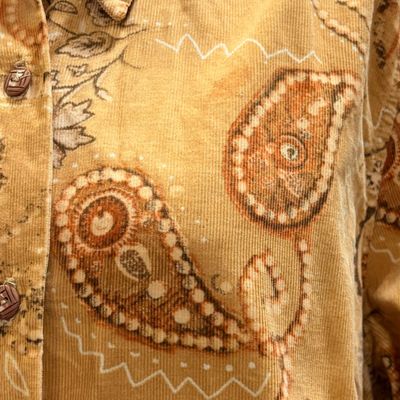 **HOY** Camisa de manga larga de pana estampada Talla L