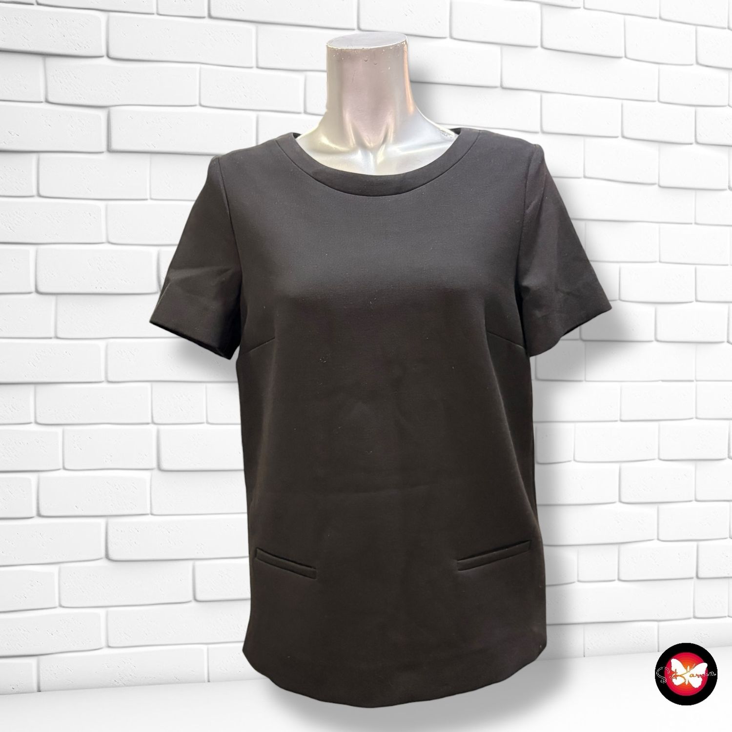 **HOY** Blusa de manga corta de entretiempo MASSIMO DUTTI Talla 36