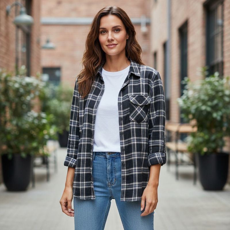 Camisa de manga larga de cuadros LEE Talla L