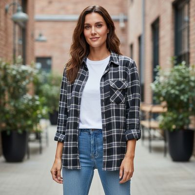 Camisa de manga larga de cuadros LEE Talla L