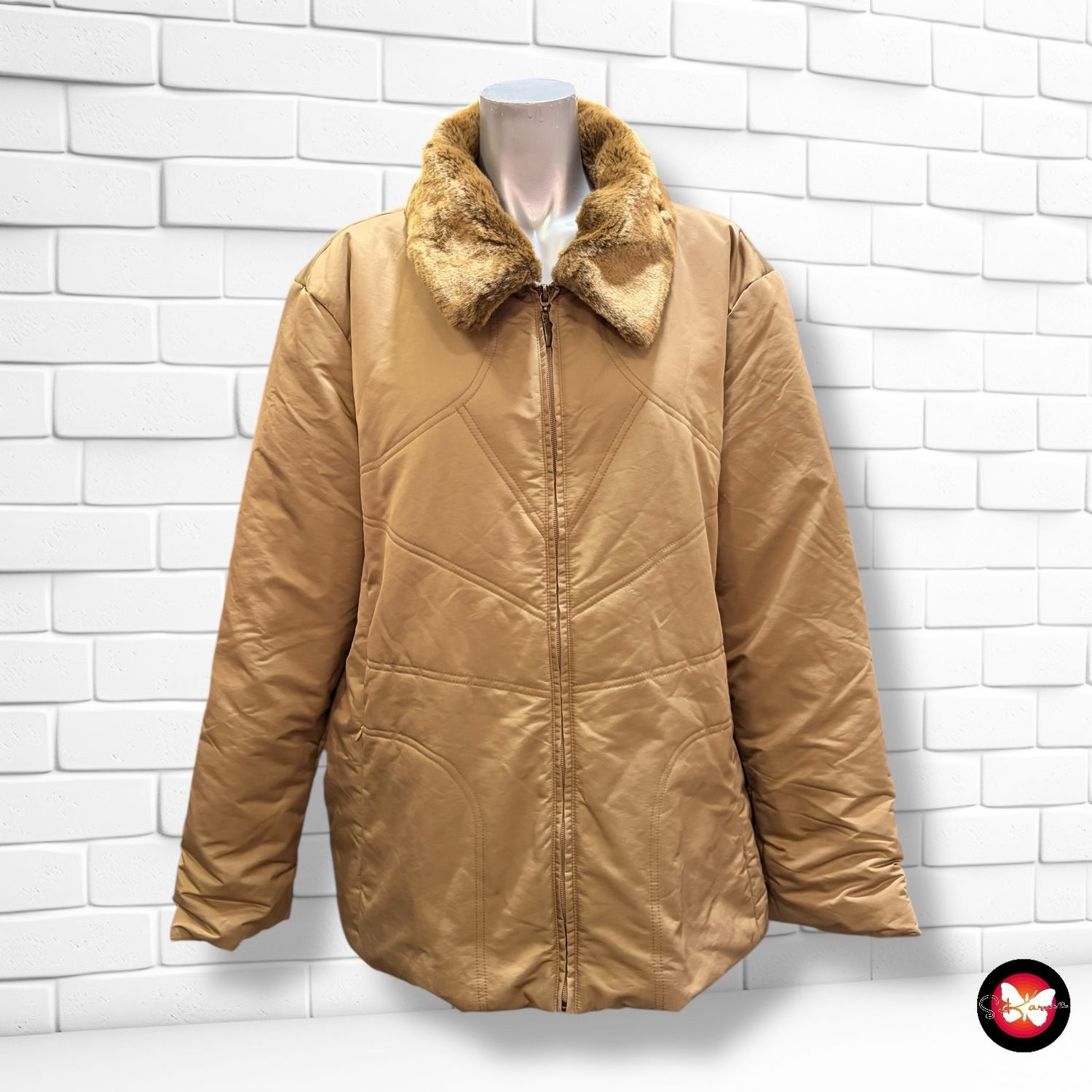 Chaqueta acolchada con cuello de pelo Talla 52 (pequeña)