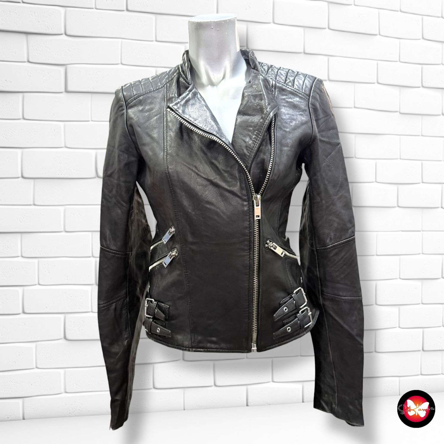 Cazadora de piel ZARA Talla XS