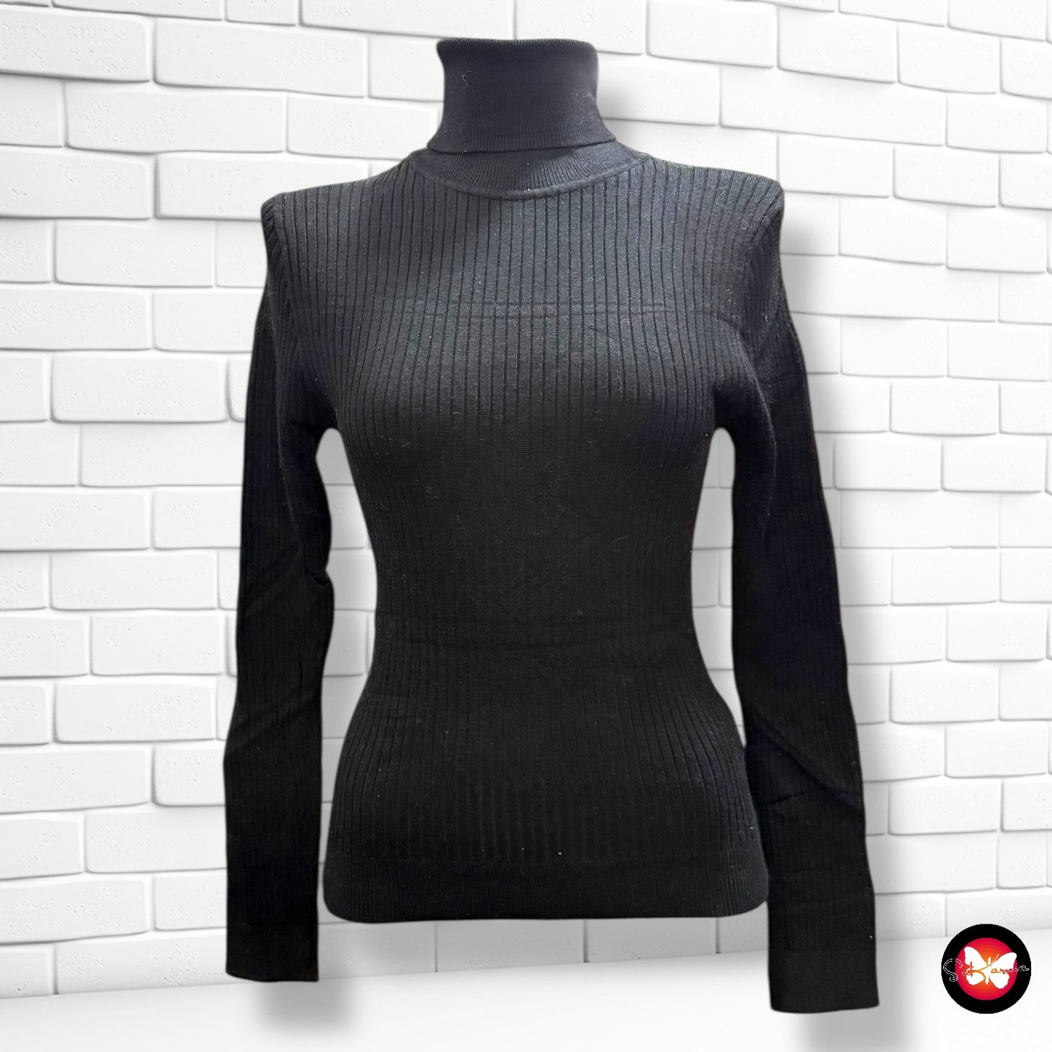 Jersey de manga canalé de cuello alto PRIMARK Talla S