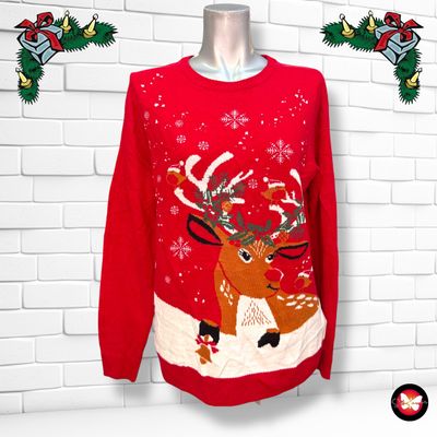 **HOY** Jersey Navideño “RUDOLPH CON LUZ” Talla S
