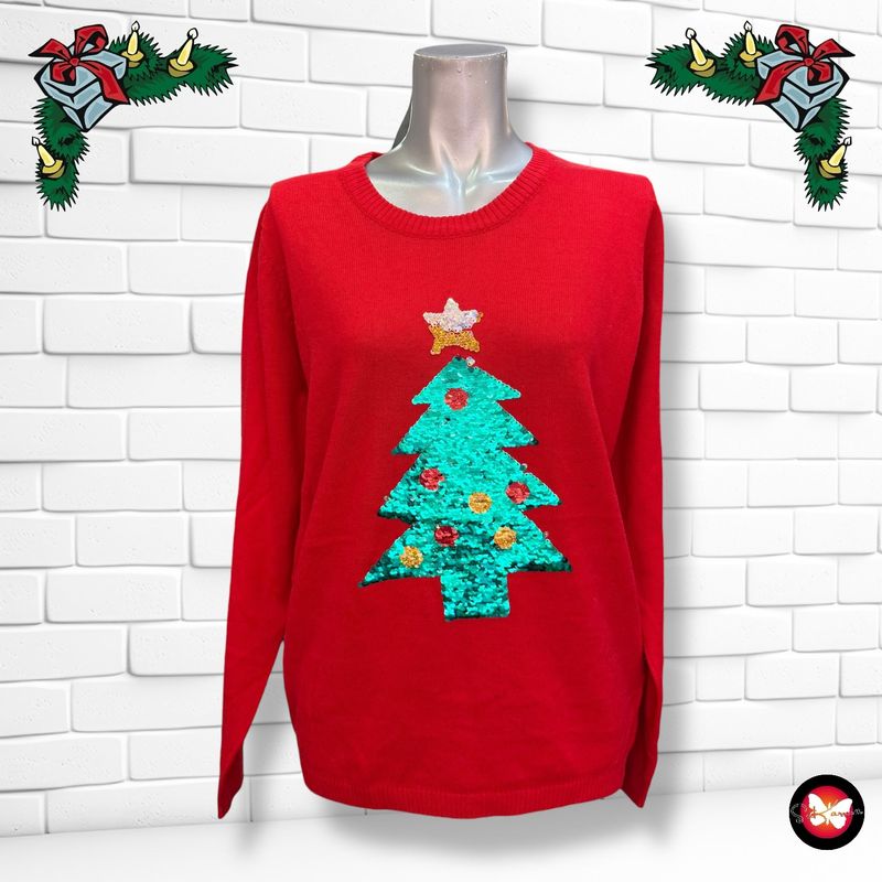 **HOY** Jersey Navideño “ÁRBOL DE LENTEJUELAS” Talla S