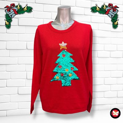 **HOY** Jersey Navideño “ÁRBOL DE LENTEJUELAS” Talla S
