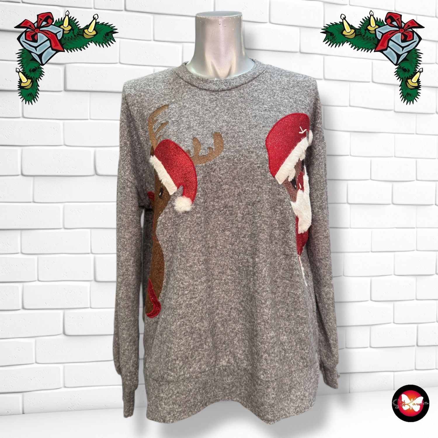 Jersey Navideño &quot;SANTA Y RUDOLPH” Talla M