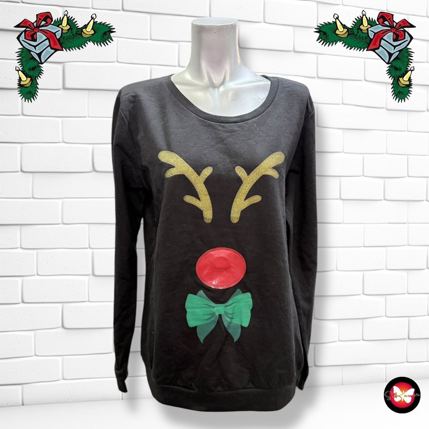 Sudadera Navideña “RUDOLPH CON LUZ” Talla L