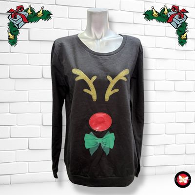 Sudadera Navideña “RUDOLPH CON LUZ” Talla L