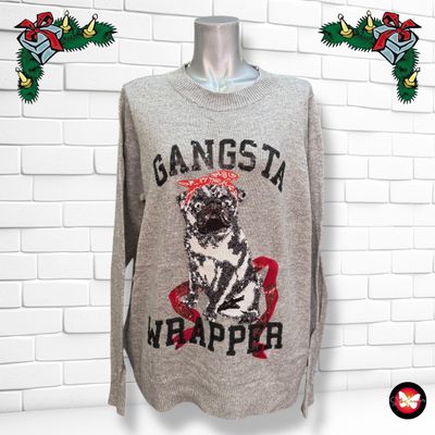 Jersey Navideño “BULLDOG LENTEJUELAS” Talla L