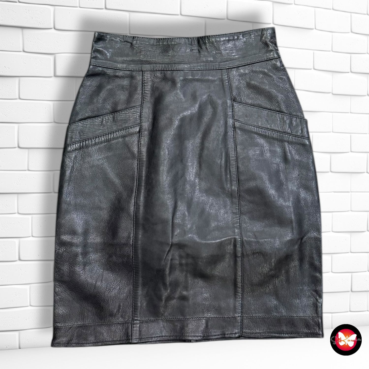 Falda vintage de piel Talla 36 (pequeña)