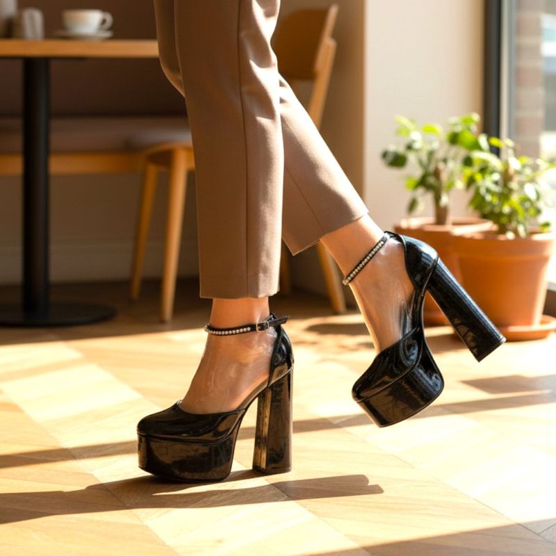 **HOY** Zapatos de fiesta acharolados con pedrería DEEZEE T38