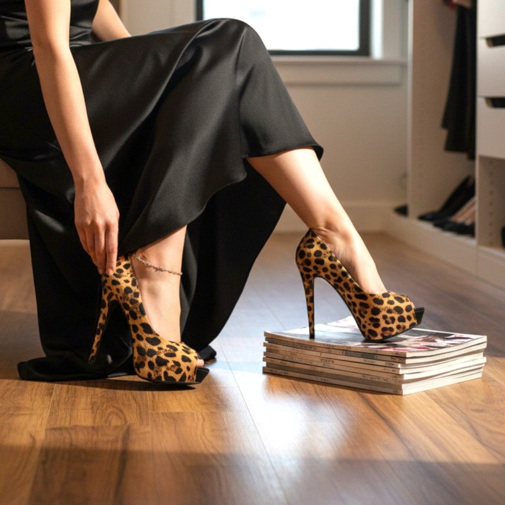 **HOY** Zapatos de fiesta leopardo T39