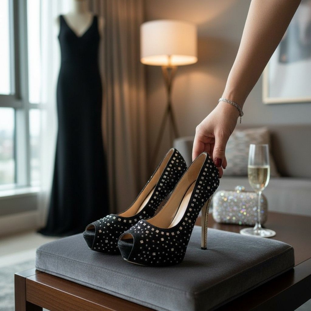 **HOY** Zapatos de fiesta con pedrería y brillantes T38