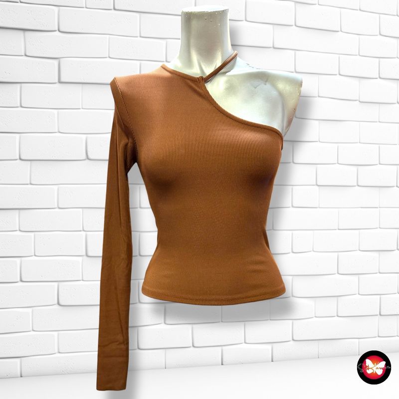 Blusa de manga larga y escote asimétrico STR Talla XS