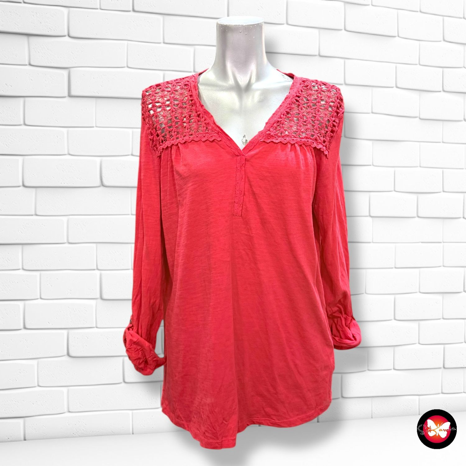 **HOY** Camiseta de manga larga con encaje YESSICA Talla M (grande)