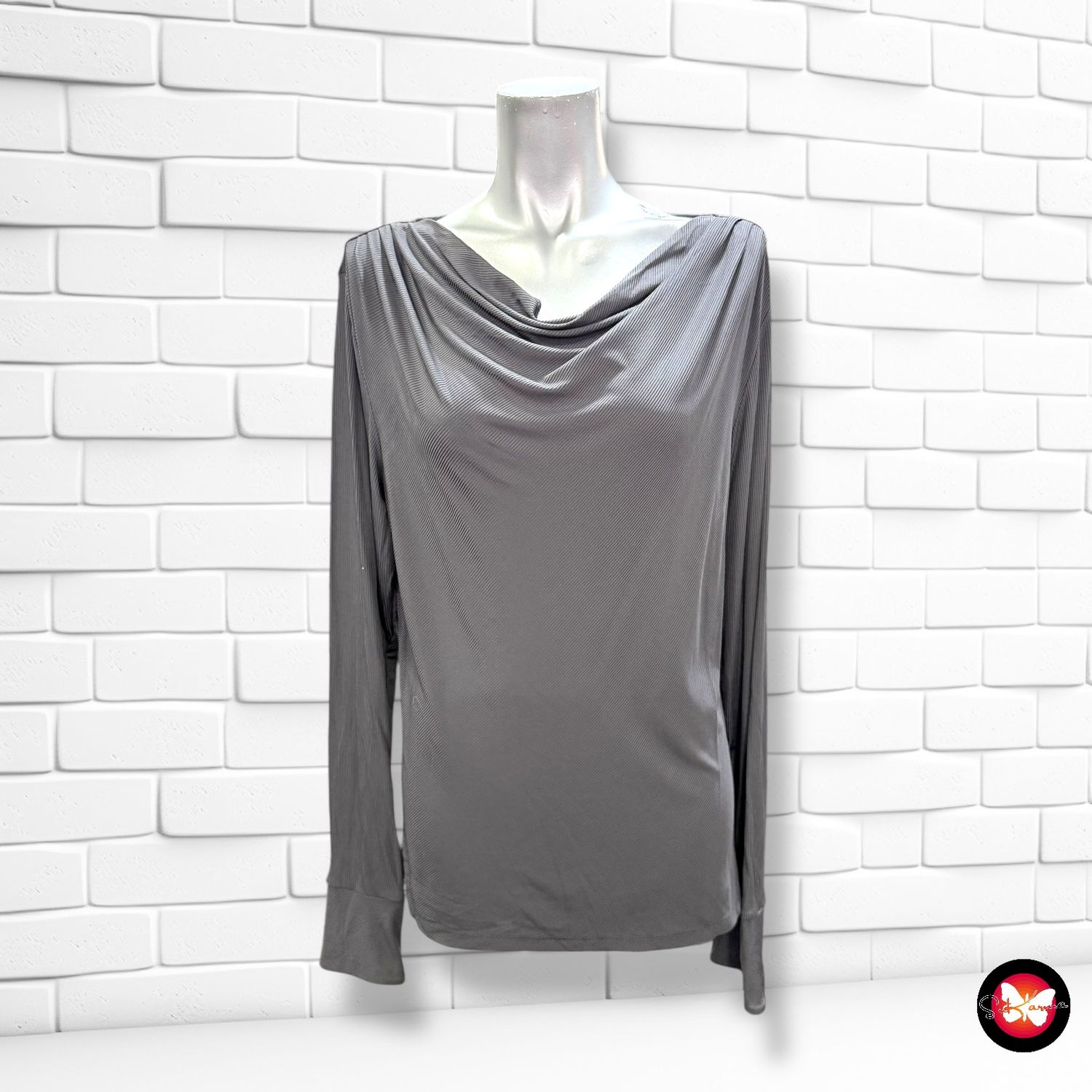 **HOY** Blusa canalé de escote drapeado C&amp;A Talla L