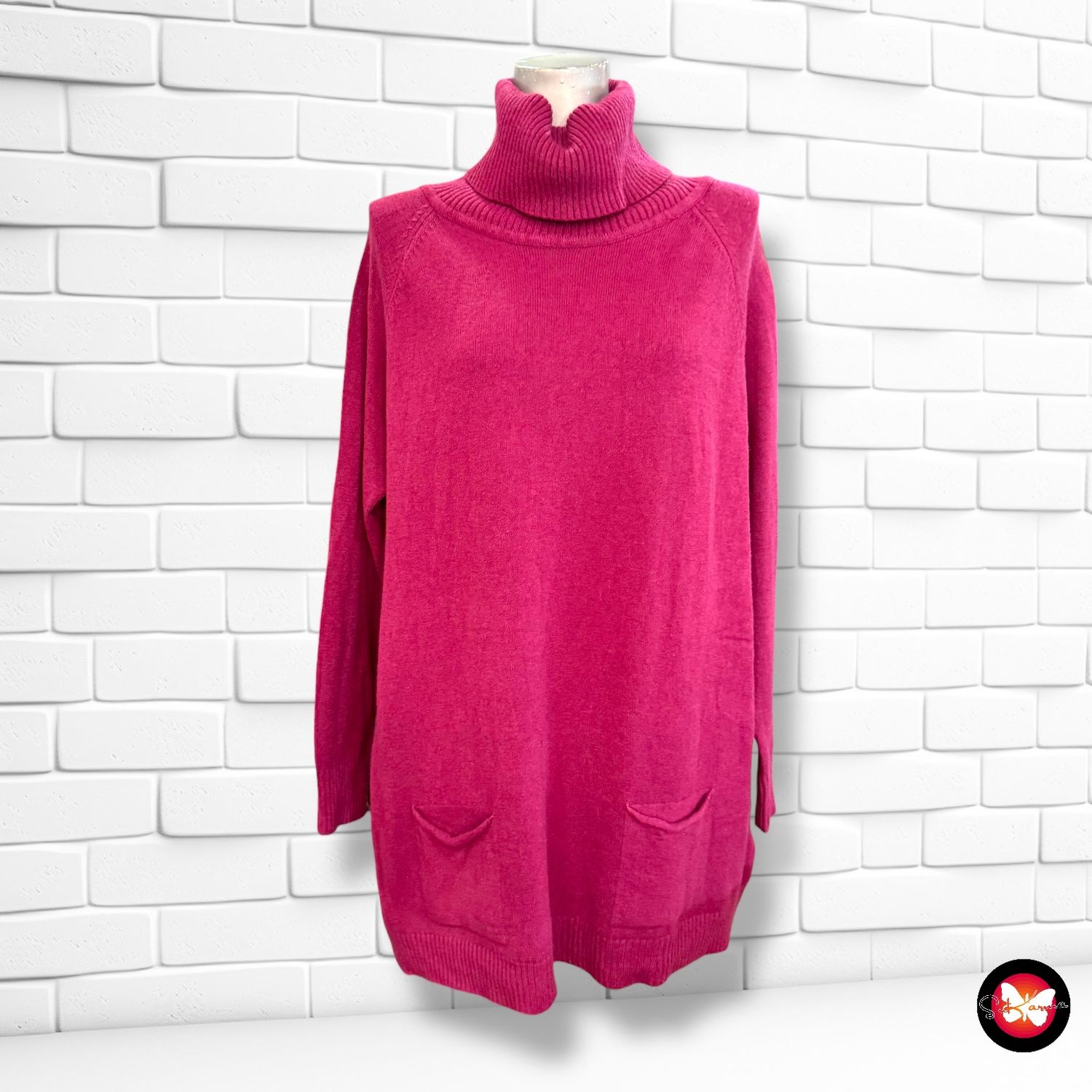 Jersey de manga larga y cuello alto con bolsillos Talla L/XL (grande)