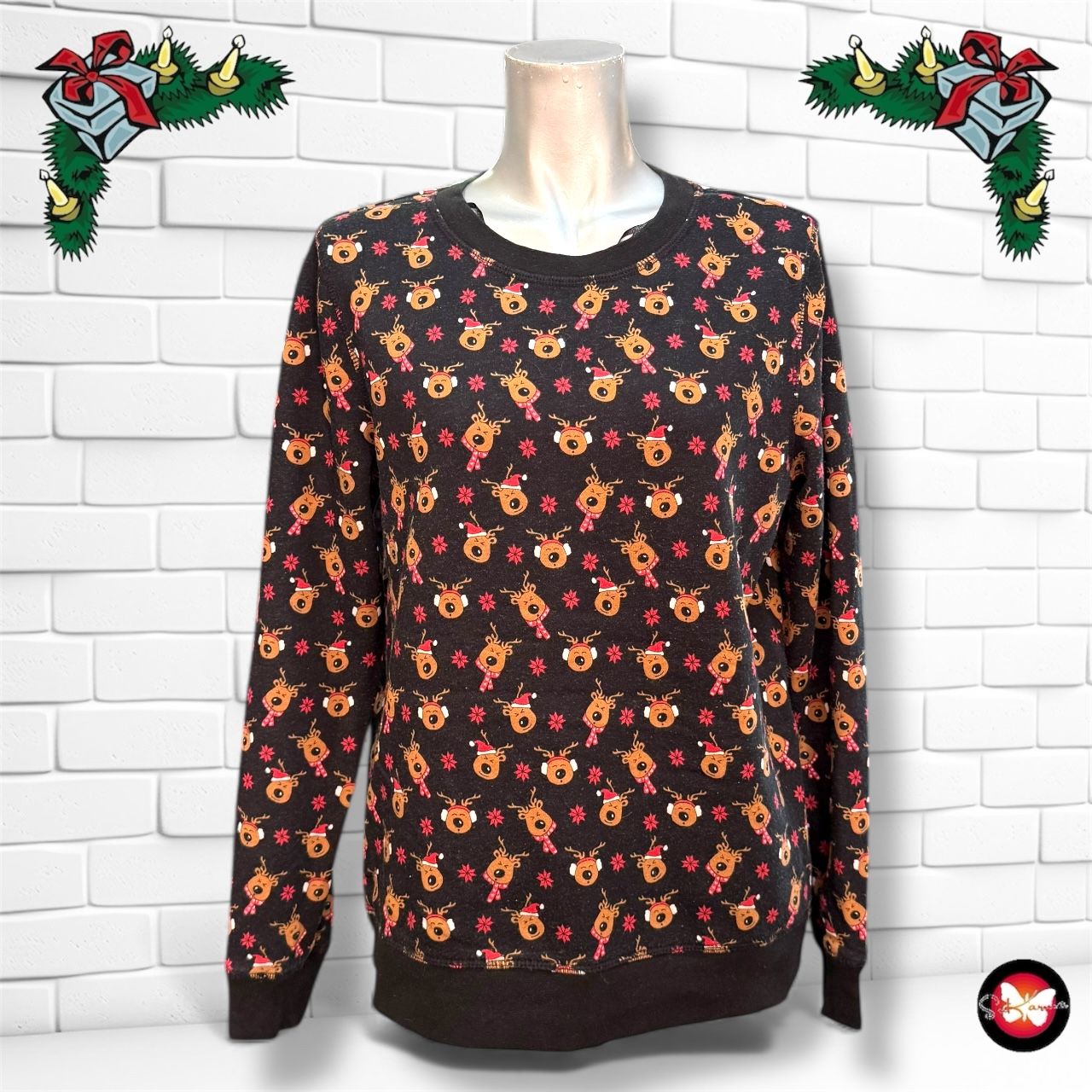 Sudadera Navideña “MINI RUDOLPHS” Talla L (pequeña)