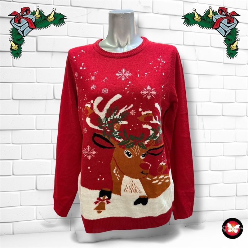 Jersey Navideño &quot;RUDOLPH CON PAJARITOS” Talla S