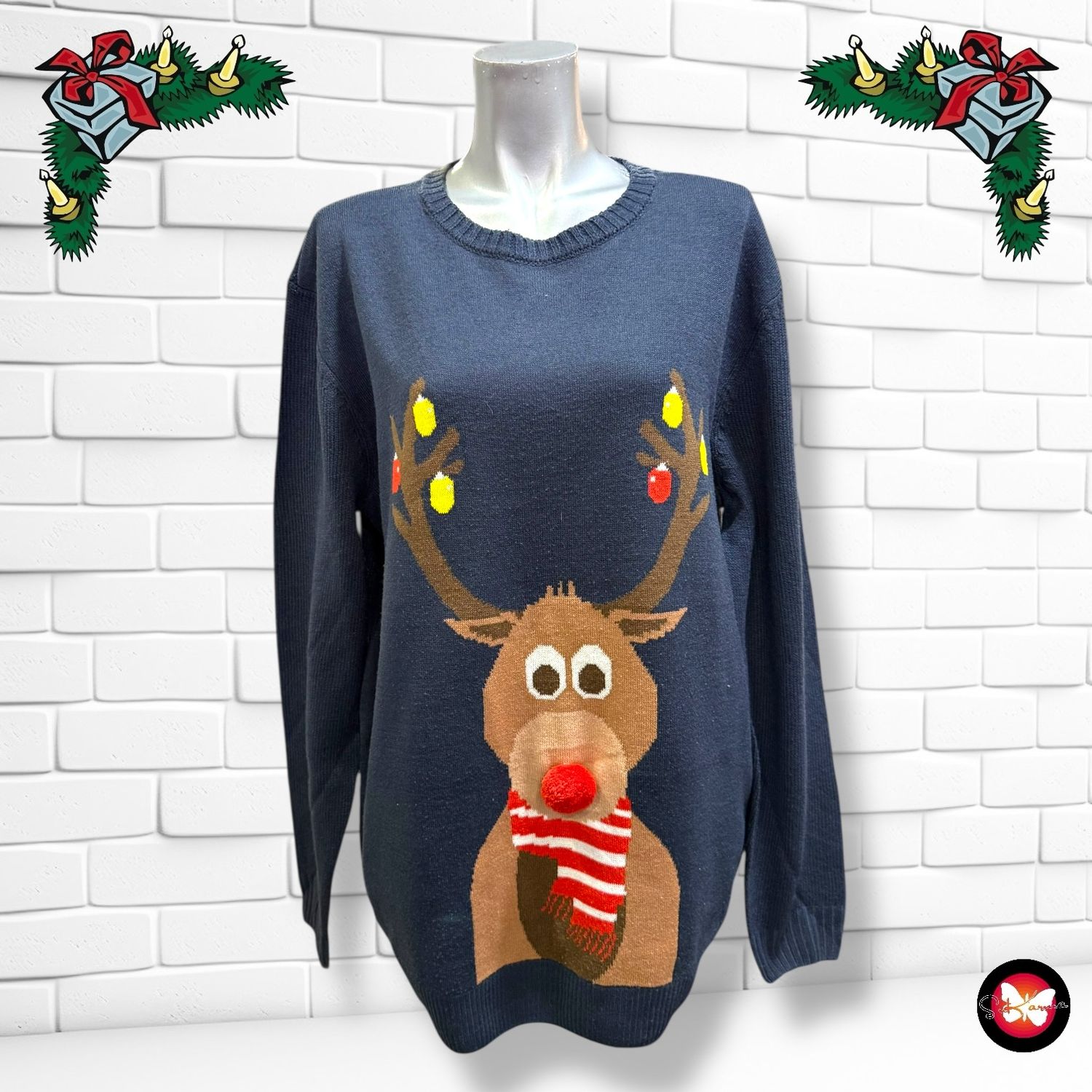 **HOY** Jersey Navideño “RUDOLPH CON BUFANDA” Talla 52/54