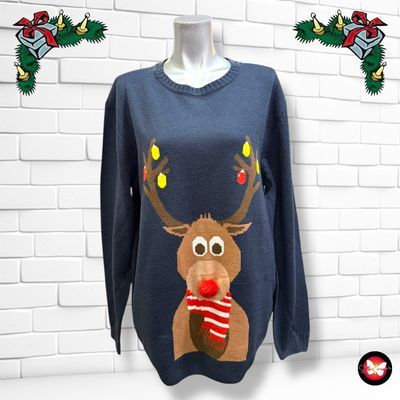 **HOY** Jersey Navideño “RUDOLPH CON BUFANDA” Talla 52/54
