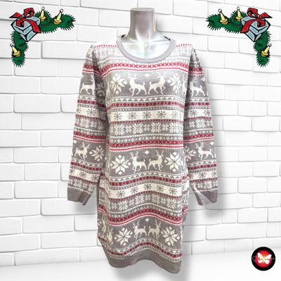 **HOY** MAXI Jersey Navideño “RENOS Y COPOS DE NIEVE” Talla L