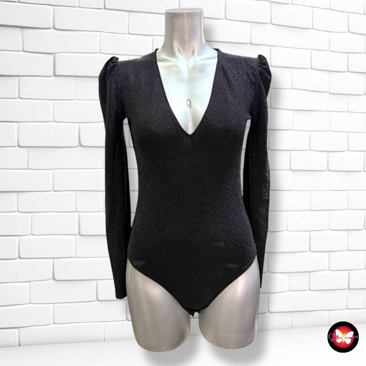 **HOY** Body de noche con mangas abullonadas PULL&amp;BEAR Talla M (pequeña)