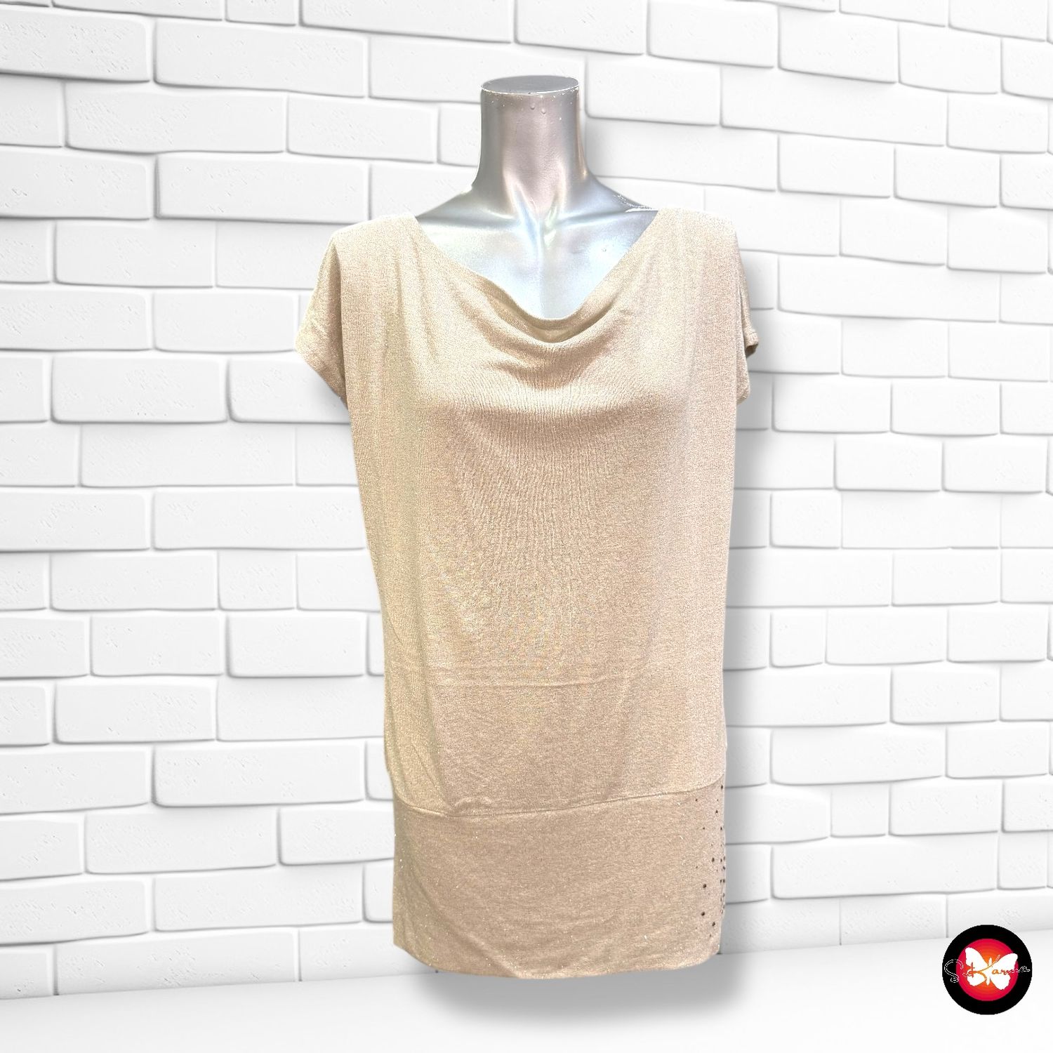 **HOY** Jersey de noche con lurex con espalda abierta BERSHKA Talla M (grande)