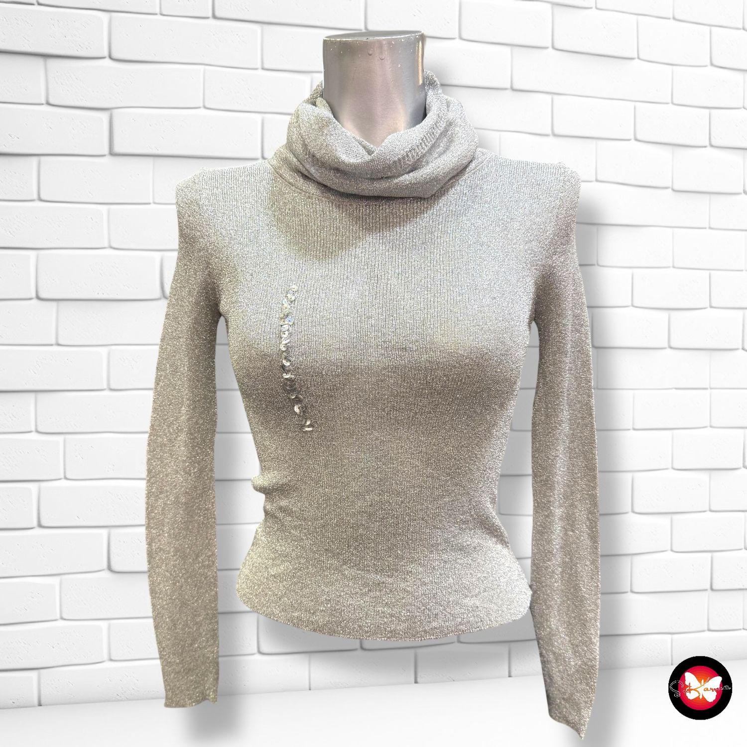 **HOY** Jersey de noche con lurex y cuello alto Talla XS/S