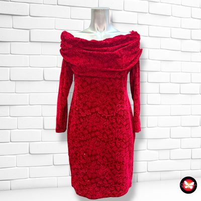 **HOY** Vestido de noche de terciopelo escote barco Talla M/L