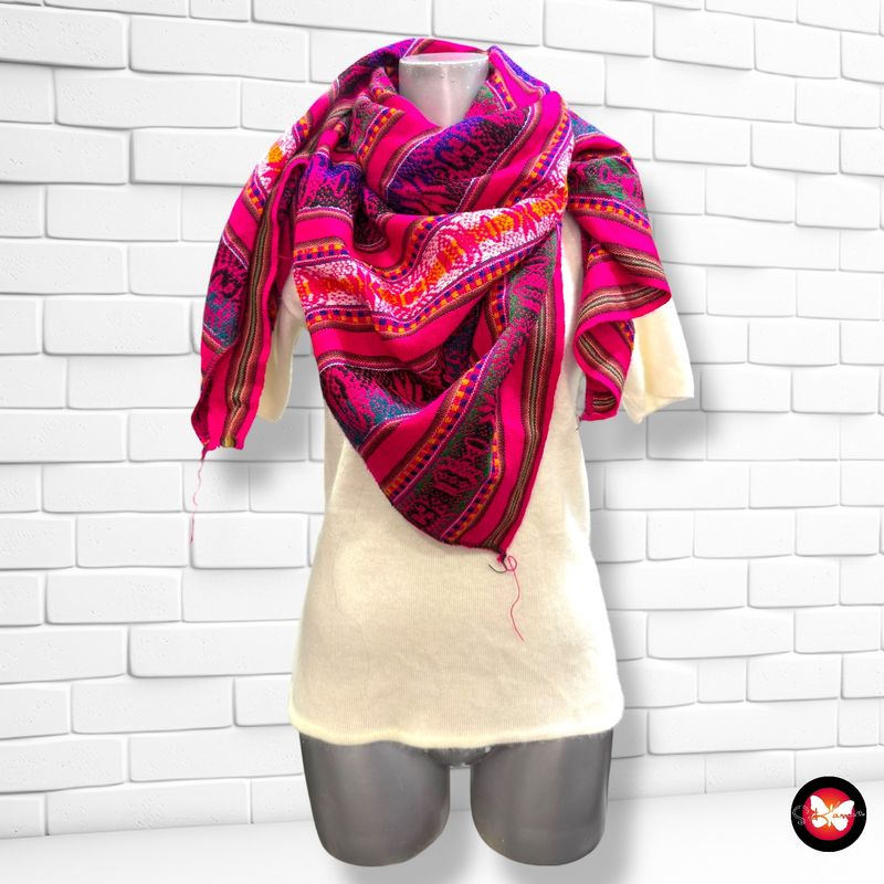 Bufanda cuadrada étnica de colores