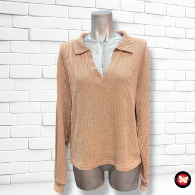 Jersey de manga larga canalé SHEIN Talla L