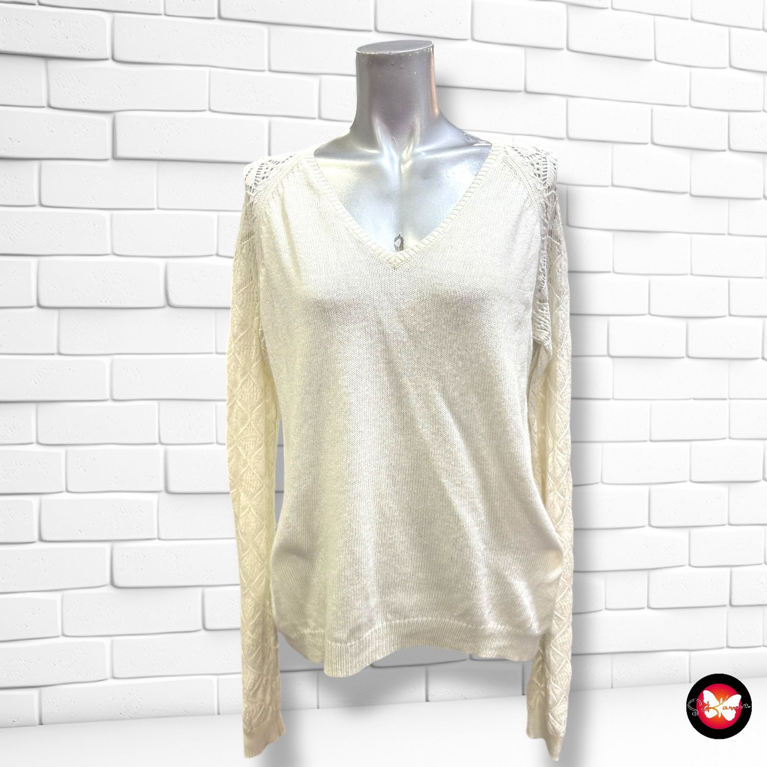 **HOY** Jersey con mangas caladitas 3SUISSES COLLECTION Talla 46/48 (pequeña)