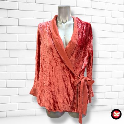 Blusa de noche de terciopelo cruzada Talla S (grande)