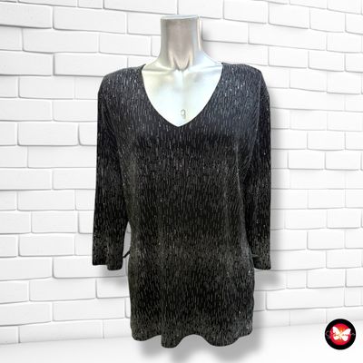 Blusa de noche de media manga con brillo Talla 46