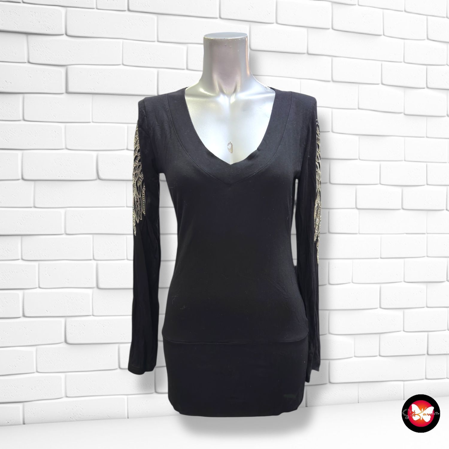 **HOY** Blusa de noche con alas bordadas Talla S/M