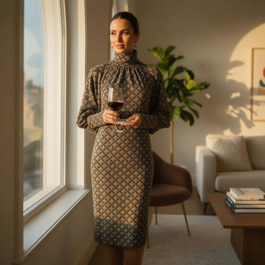 **HOY** Vestido de noche con lurex y cuello cerrado HOLLY&amp;JOEY Talla S (grande))