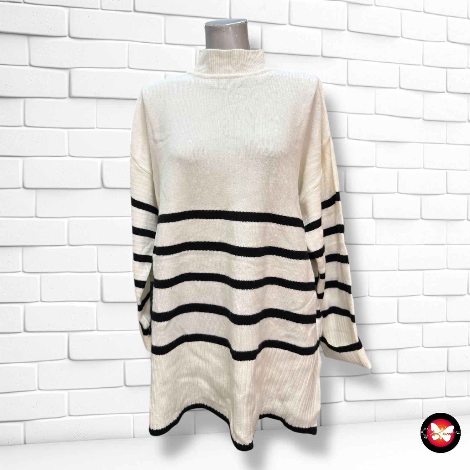 Jersey de media manga de rayas Talla L/XL