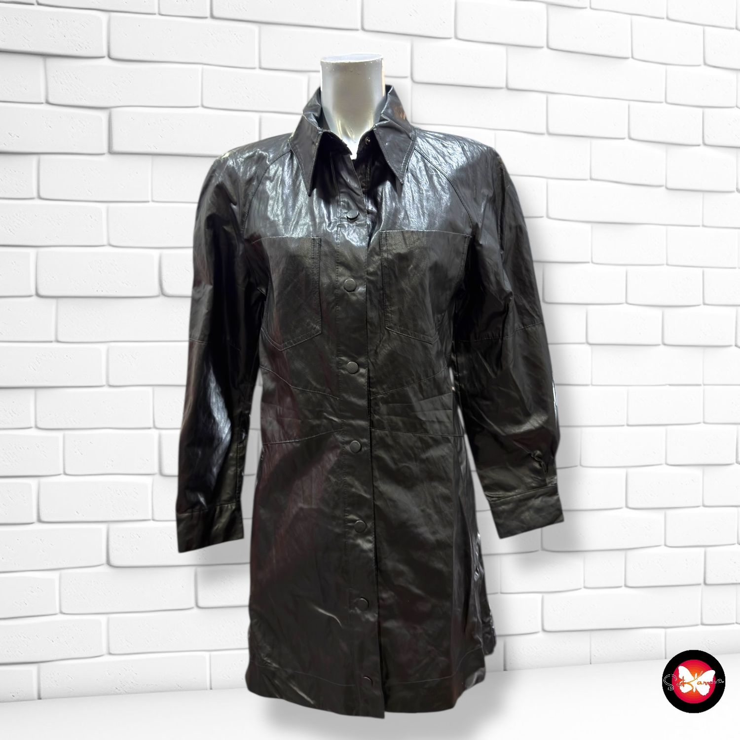 Vestido de piel sintética ZARA Talla S